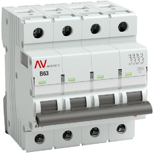 Выключатель автоматический EKF Averes AV-6 4п 63А B 6кА картинка